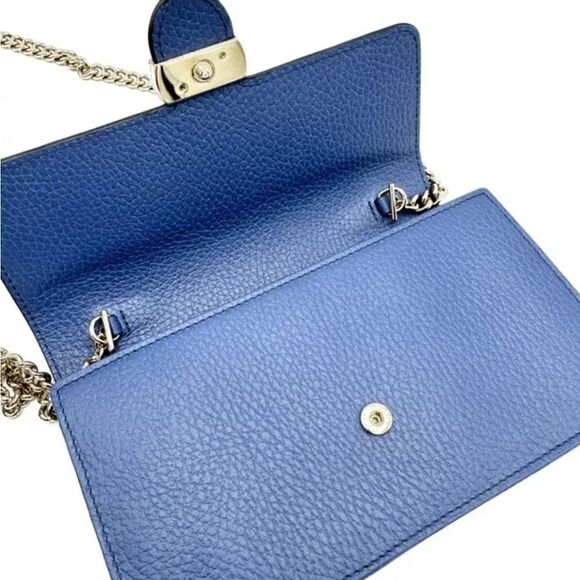 Women’s Gucci Caspian blue interlocking G wallet on a chain made in Italy - Picture 14 of 14